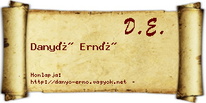 Danyó Ernő névjegykártya
